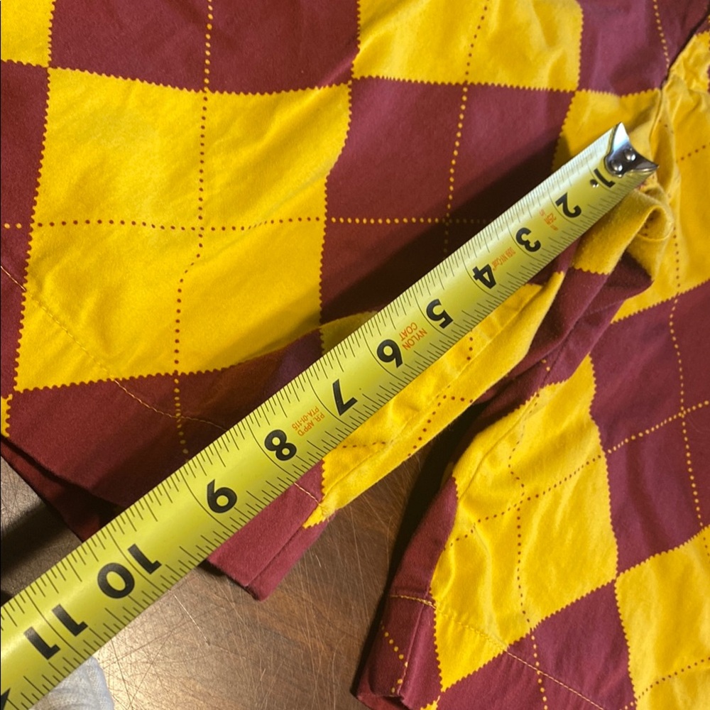 Loudmouth Mens Yellow and Maroon Checkered Shorts - Picture 5 of 6